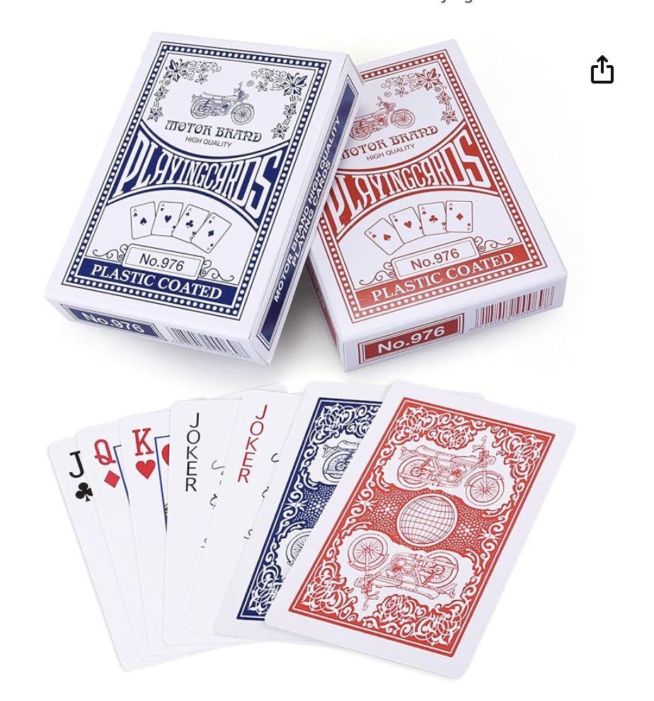 red and blue playing card sets